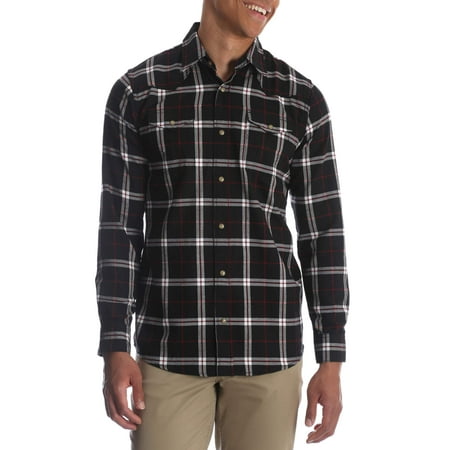 Wrangler Men's and big & tall long sleeve snap flannel shirt, up to size