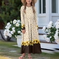 thumbnail image 3 of DISNIMO Sunflower Cow Print Girls Long Sleeve Dresses Size 13-14 Long Sleeve Dress for Kids Cute Dresses for Middle School Dance Girls Long Sleeve Swing Dress with Pockets Soft Midi Dress, 3 of 7