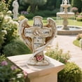 thumbnail image 4 of SCNOR Easter Cemetery Decorations, Praying Hands and Cross Resin Wreath Grave Ornament, Beige Easter Memorial Decor for Outdoor Gravesite, 4 of 6