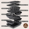 thumbnail image 2 of Rustic kitchen non-stick stackable baking set - durable, easy release baking set, black, 10 pieces, 2 of 4
