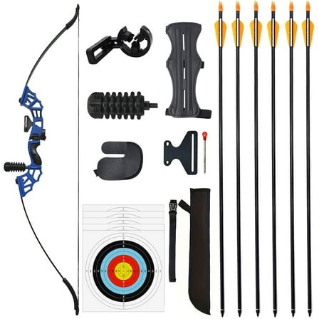 Piaoyu Archery 50" Takedown Bow and Arrows Set for Adults 40lb Metal Riser Right Hand Recurve Bow Kit for Beginner To Intermediate Hunting Target