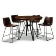 thumbnail image 2 of Baxton Studio Carvell Rustic and Industrial Dark Brown Faux Leather Upholstered 5-Piece Pub Set, 2 of 6
