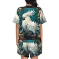 thumbnail image 3 of Lsque Tropical Parrot Floral Artwork Women's Short-Sleeved Pajama Set - 2 Piece Soft and Lightweight Sleepwear Set-Medium, 3 of 9
