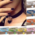 thumbnail image 2 of Collar gargantilla de piel sintética con colgante de corazón de amor estilo punk gótico para mujer - NeonPink - Código de modelo 23363 NeonPink, 2 of 5