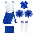 thumbnail image 2 of RUNQHUI Girls Cheerleading Outfit School Musical Cheer Leader Costume Sequins Dress with Shorts B Royal Blue 6, 2 of 5
