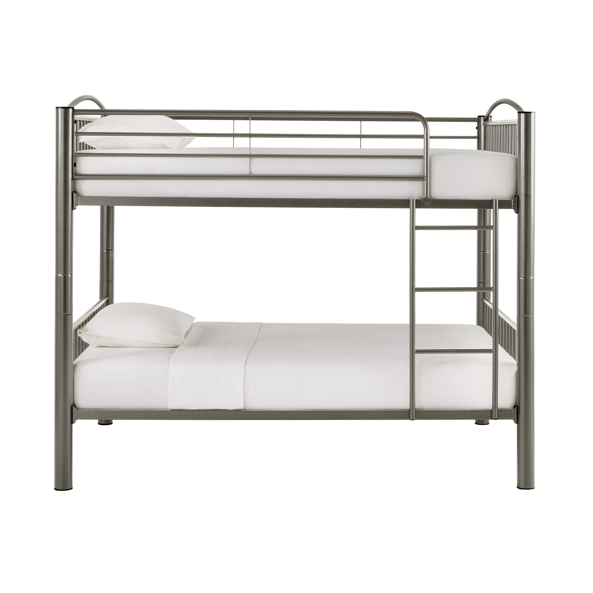 Weston Home Visalia Kids Convertible Metal Full over Full Bunk Bed, Gray