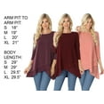 thumbnail image 2 of JED FASHION Women's 3/4 Sleeve Stretchy Flowy Tunic Top Blouse, 2 of 2