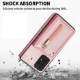thumbnail image 6 of Jiahe Cover Wallet Case for Samsung Galaxy A53 5G, Vintage Premium PU Leather Cover Flip Case with Card Slots Magnetic Closure Zipper Pocket Kickstand Handbag, Pink, 6 of 6