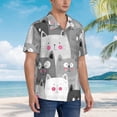 thumbnail image 6 of Uemuo Cats Group Printed Regular Fit Short Sleeve Casual Hawaiian Shirt for Men,Aloha shirt,Tropical shirt,Floral print shirt,Vacation Beach shirt-XX-Large, 6 of 9