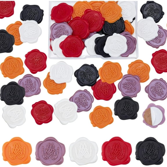 1box Wax Seal Stickers - 50pcs Adhesive Stamps for Wedding Invitation DIY Craft Gift Wrapping - Hand Envelope Sealing