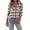 Khaki, variant on Stralyhd Buffalo Plaid Shirts for Women Button Down Fall Casual Long Sleeve Trendy Lightweight Womens Tops Khaki S