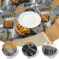 thumbnail image 4 of Gray Background Basketball Elements Pattern Round Fitted Tablecloth with Elastic Edge,Dining Table Cover Waterproof,Outdoor Round Tablecloth for Camping,Dining,Indoor and Outdoor, 4 of 7