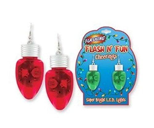 light up christmas bulb earrings