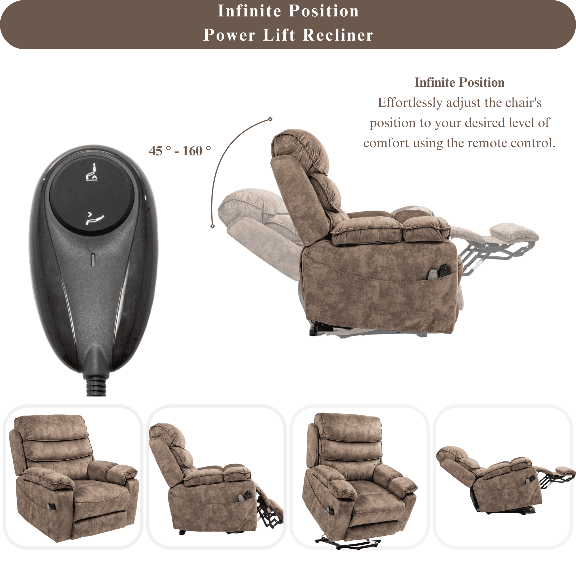 Oversized Recliner Chair 27-inch Wide Seat with Extended Footrest - Power Lift Recliner for Elderly with Heat Massage - Flip Arm Storage Cup Holders 350 lbs