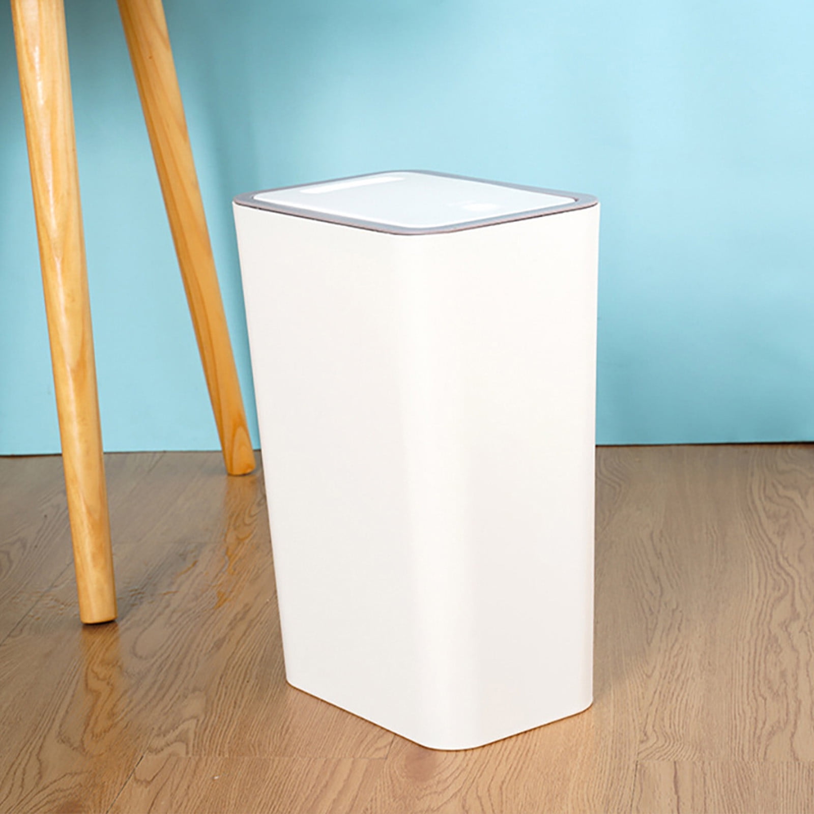 Small Trash Can, 1 Pack 2 Gallons/8.5 Liters Garbage Can with Press Top, Dog Proof Trash Can, Waste Basket for Bathroom, Kitchen, Bedroom, Office