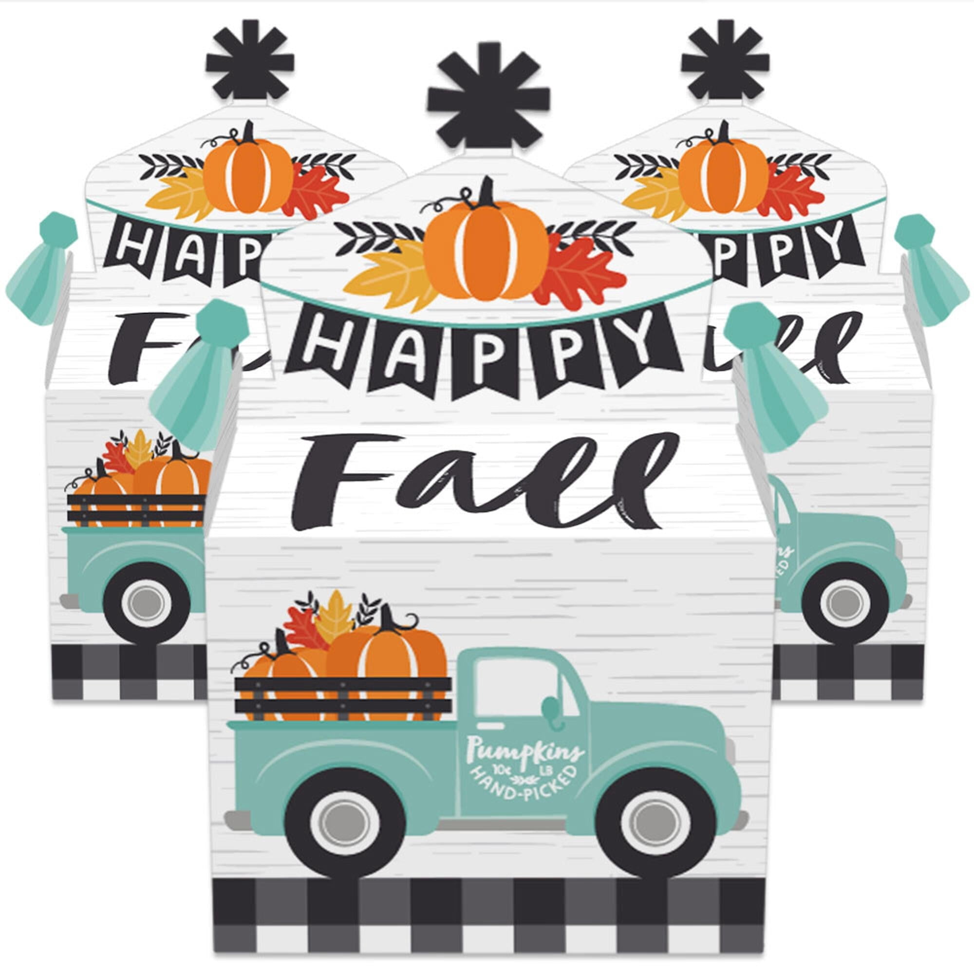 Big Dot Of Happiness Goodie-Boxen – Happy Fall Truck Herbst-Motiv – 12 Stück – Für Kürbis-Partys & Geschenke