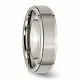 thumbnail image 4 of Titanium Ridged Edge 6mm Brushed and Polished Band Ring 6 Size, 4 of 6