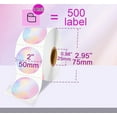 thumbnail image 4 of 2'' Circle Thermal Labels, Self-Adhesive Round Direct Sticker Labels, Circular Thermal Printer Label for Logo Design, Name Tag, Thanks Card, Address, QR Code, 500 Labels/Roll, Laser Color, 4 of 6