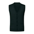 thumbnail image 1 of Men's Sweater Vest for Autumn and Winter with V-Neck Pure Color Wool Blend Non-Hooded Button Buckle Design Classic Sleeveless Knitwear Suitable for Layering, 1 of 6