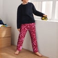 thumbnail image 5 of Susaid Pink Glitter Print Soft Teen Sleep Pants, Long Pajama Bottoms with Two Pockets and Elastic Waist, Designed for Ages 5-16-Medium, 5 of 6