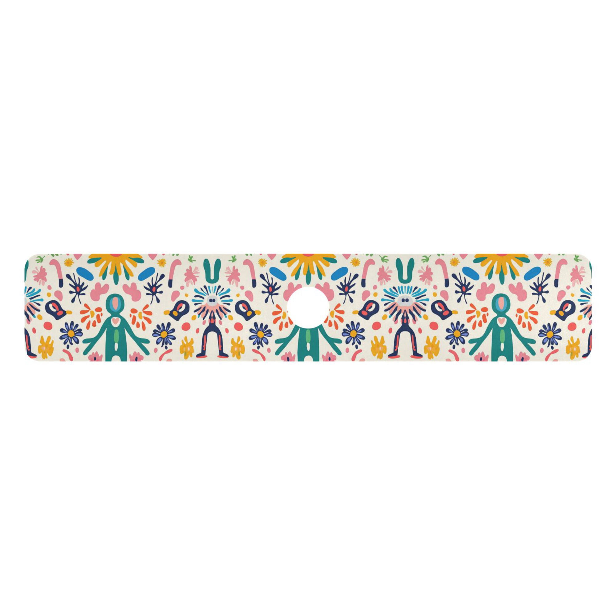 Yayeee Faucet Mat for Kitchen Sink 30" Diatomite Long Splash Guard Pad, Abstract Floral