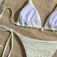 thumbnail image 5 of JSGEK Ladies Bikini Bathing Suit Padded Cups 3 Piece Ruched For Summer Swimming Activities Premium Premium Beige S, 5 of 7