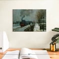 thumbnail image 3 of Elephant Stock Train In The Snow 1875 Wall Art - Horizontal Canvas Wall Art - Living Room Wall Decor - Transportation Canvas - Blue And Gray Decor By Claude Monet - 12" x 8", 3 of 8
