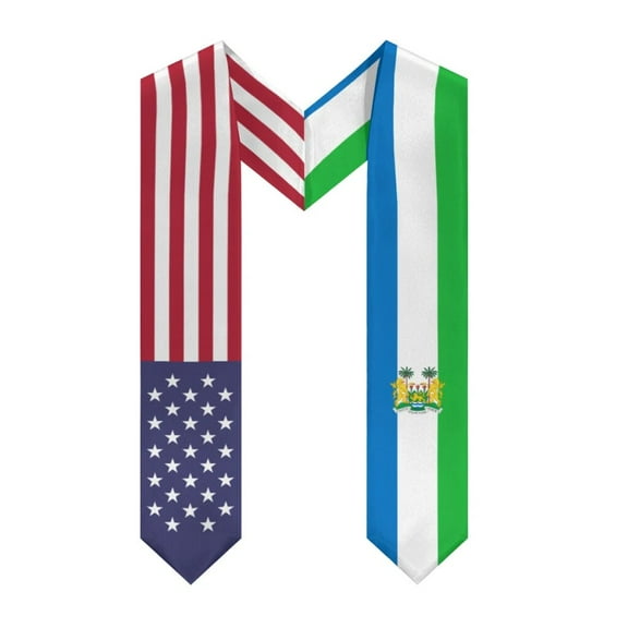 More design Graduation shawl Sierra Leone & United States Flag Stole Sash Honor Study Aboard International Students