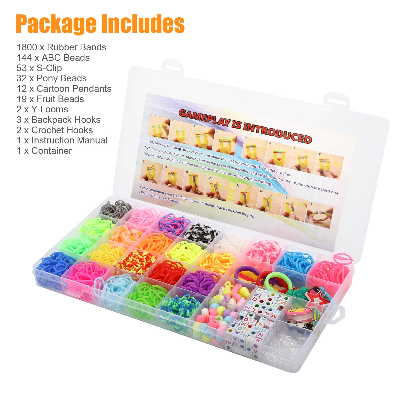 12800+ Rubber Bands Bracelet Kit in 28 Unique Colors, Loom