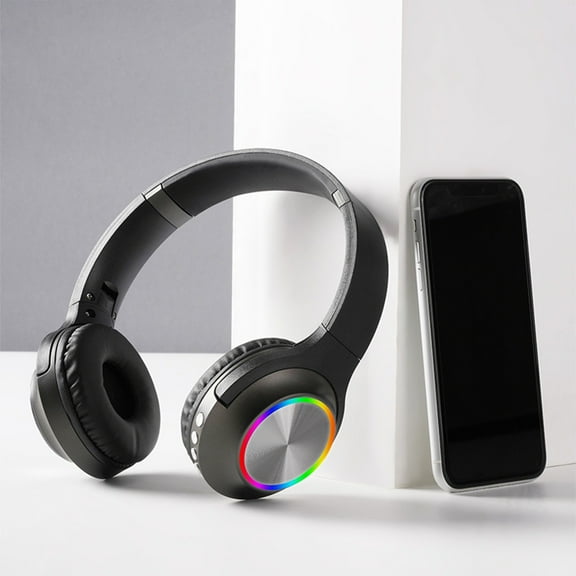 Latrodar AaaHeadphones Wireless Bluetooth Headset Subwoofer Bluetooth 5.3 Safety Guaranteed terproofs Headphones Silver 8x7.6 Inch Home Essentials