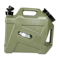 thumbnail image 3 of Contenedor de agua, jarra de almacenamiento de agua con grifo, portátil, sin fugas, con cepillo, portador de agua, cubo de agua para acampar al aire 12L 2 Asas Verde, 3 of 8
