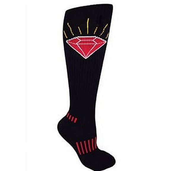 MOXY Socks Black Knee-High The Brilliant Ruby Diamond Deadlift Socks