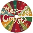 thumbnail image 1 of FMSHPON Vintage Christmas Card Xmas Christmas Tree Skirt Stand Mat for Holiday Party Decoration Indoor Outdoor 48 inches, 1 of 6