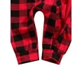 thumbnail image 4 of ZAXARRA Baby Plaid Rompers Newborn Christmas Long Hooded Bodysuit Infant Loose Fit Jumpsuits, 4 of 7