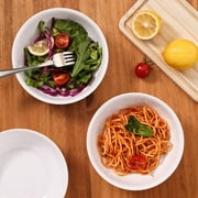 TP 18-Piece Pure White Melamine Dinnerware Set, Plates and Bowls Set, Service for 6, Dishwasher Safe