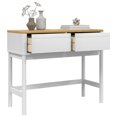 thumbnail image 2 of vidaXL Console Table FLORO White 89.5x36.5x73 cm Solid Wood Pine, 2 of 5