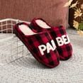 thumbnail image 6 of BERANMEY MAMA Bear Slippers for Women Warm Memory Foam Plaid Print Fuzzy Indoor Outdoor Non-Slip House Shoes for Women and Men, 6 of 7