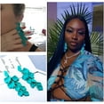 thumbnail image 5 of Long Acrylic Rose Petal Earrings Dangle Exaggerated Flower Earrings Drop Statement Floral Tassel Earrings for Women, 5 of 5