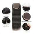thumbnail image 4 of Straight Bundles with Closure Remy 8-30 Inch Human Hair 2/3 Bundles with Closure Peruvian Hair Bundles with Closure Free Part, 4 of 6