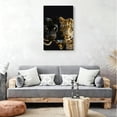 thumbnail image 4 of Black Panther & Leopard With Martini Canvas Wall Art, Luxury Wild Cat Gangster Decor, Bold Animal Meme Artwork For Bar, Living Room, Office, Ready To Hang 8*12inch(20*30cm), 4 of 6
