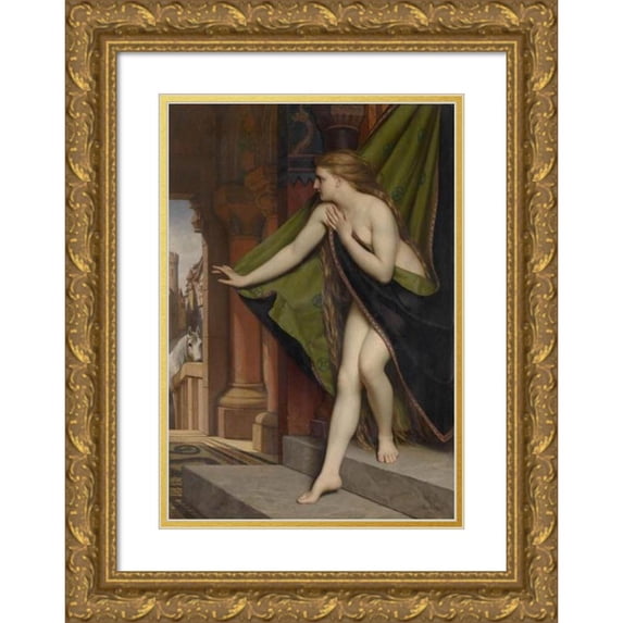 Joseph Henri François van Lerius 14x18 Gold Ornate Wood Frame and Double Matted Museum Art Print Titled - Lady Godiva (1870)