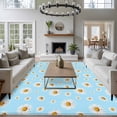 thumbnail image 3 of Area Rug for Living Room, Spring Floral Daisy Non-Slip Indoor Large Carpet for Bedroom/Dining Room, Blue Elegant Pastoral Flowers Watercolor Washable Rectangle Floor Runner Rugs - 5 x 8 Ft, 3 of 8