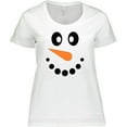 thumbnail image 3 of Inktastic Cute Smiling Snowman Face with Carrot Nose Women's Plus Size T-Shirt, 3 of 5