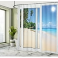 thumbnail image 5 of Ambesonne Ocean Shower Curtain, Island Scenery Traveling, 69"Wx70"L, White Cream Blue, 5 of 5