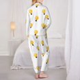 thumbnail image 3 of Pajama Sets for Women 2 Pcs, white Light Bulbs Pattern Button Down Long Sleeve Sleepwear Lounge PJ Sets, 3 of 6