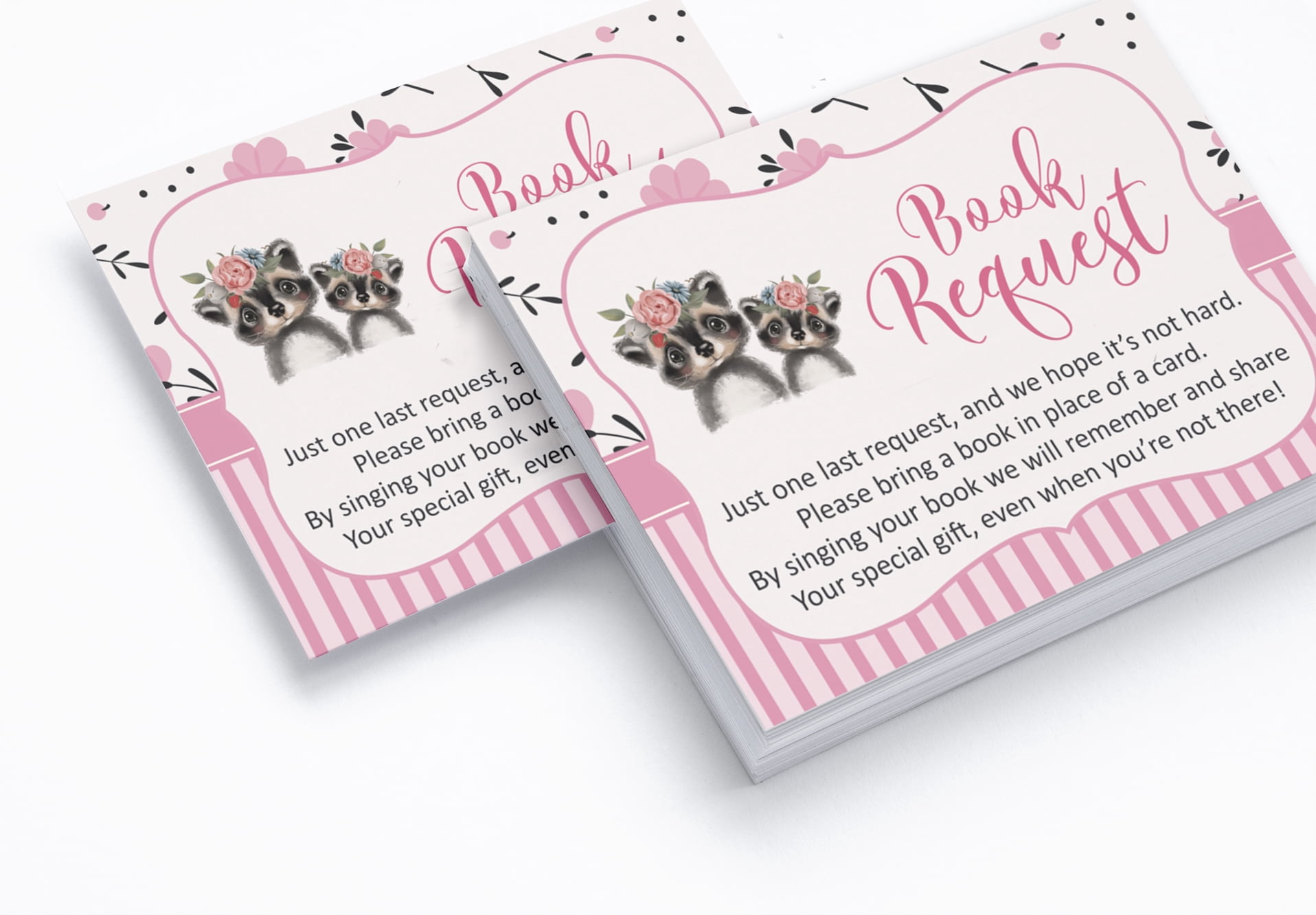Inkdotpot 30Raccoon Jungle Animals Baby Shower Book Request Cards Bring A Book Instead Of A Card Baby Shower Invitations Inserts Games