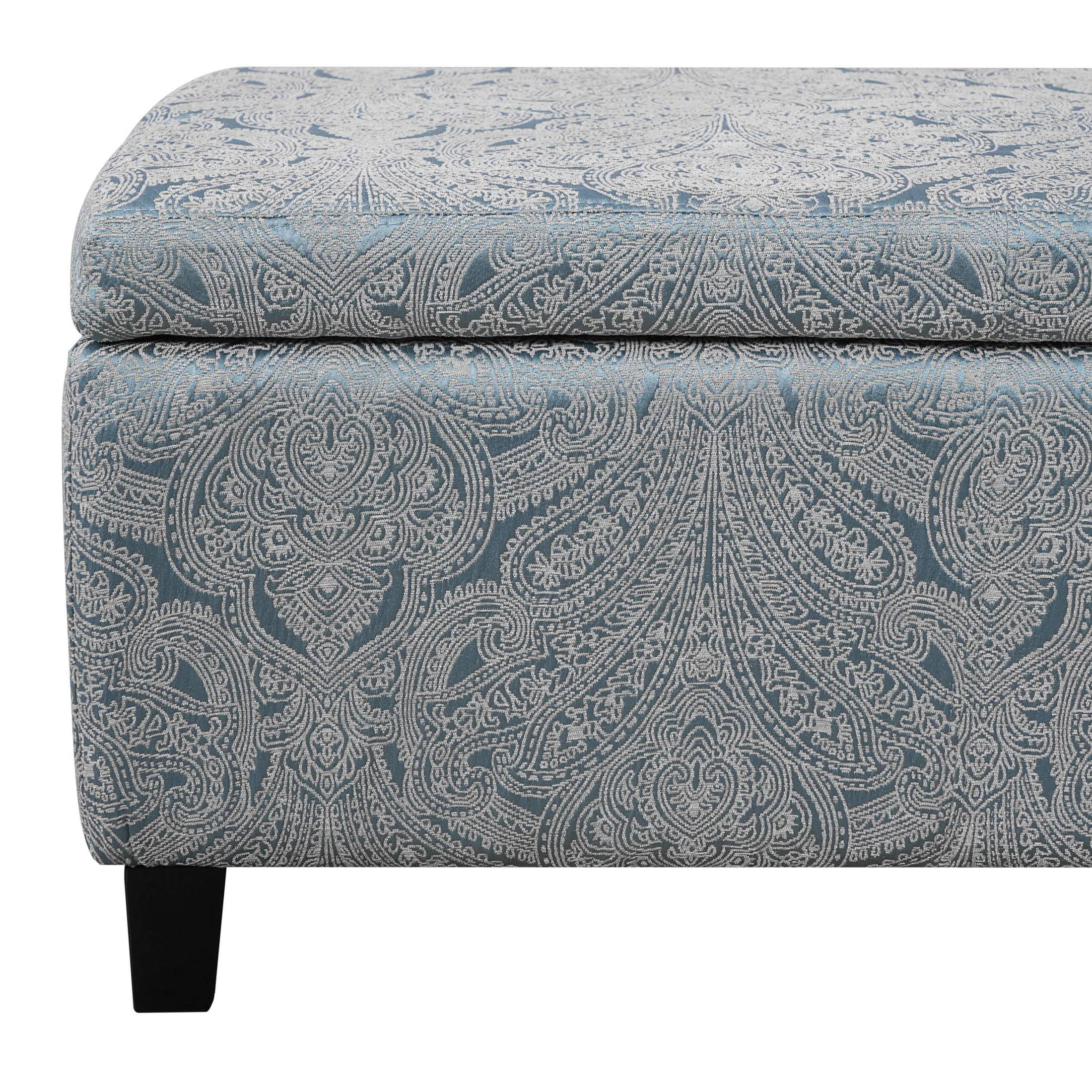 Christopher Knight Home 51" Storage Ottoman Bench, Upholstered Lift-Top with Wood Legs, Jacquard