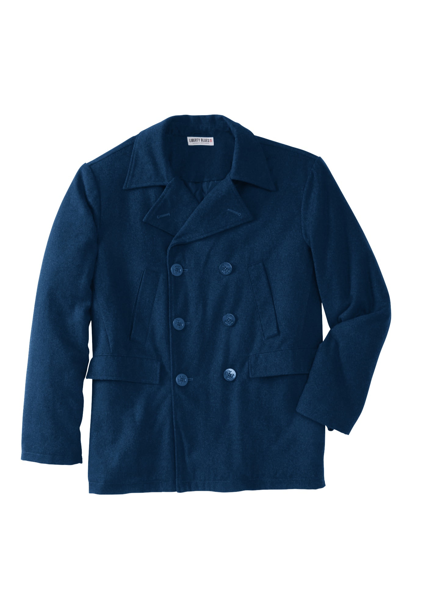 KingSize Mens Big & Tall Double-Breasted Wool Peacoat 