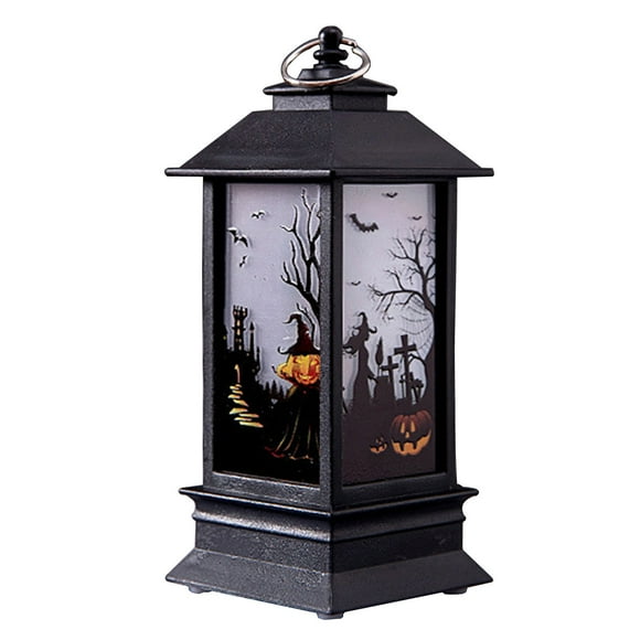 XUFLVPSEF Halloween Snow Globe Lantern Halloween Decoration Battery Operated LED Lighted Halloween Lantern with Flying Ghosts and Pumpkin for Halloween Party Haunted House Home Decor