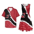 thumbnail image 5 of Garronmavis Couples Vacation Outfits Matching Sets Polyester Vacation Mens Lightweight Shirts Blouse and Womens Casual Dress Trinidad and Tobago Flag A-Line Sleeveless Sundresses, 5 of 7